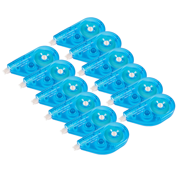 Charles Leonard White Paper Correction Tape, Blue Case, PK12 72394